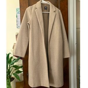 Zara Mercari Women’s Long Coat, Taupe, Size Small